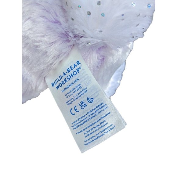 Build A Bear Sugar Plum Bunny Rabbit Purple Sparkle 2021 11” Long Plush Stuffed - Picture 4 of 5